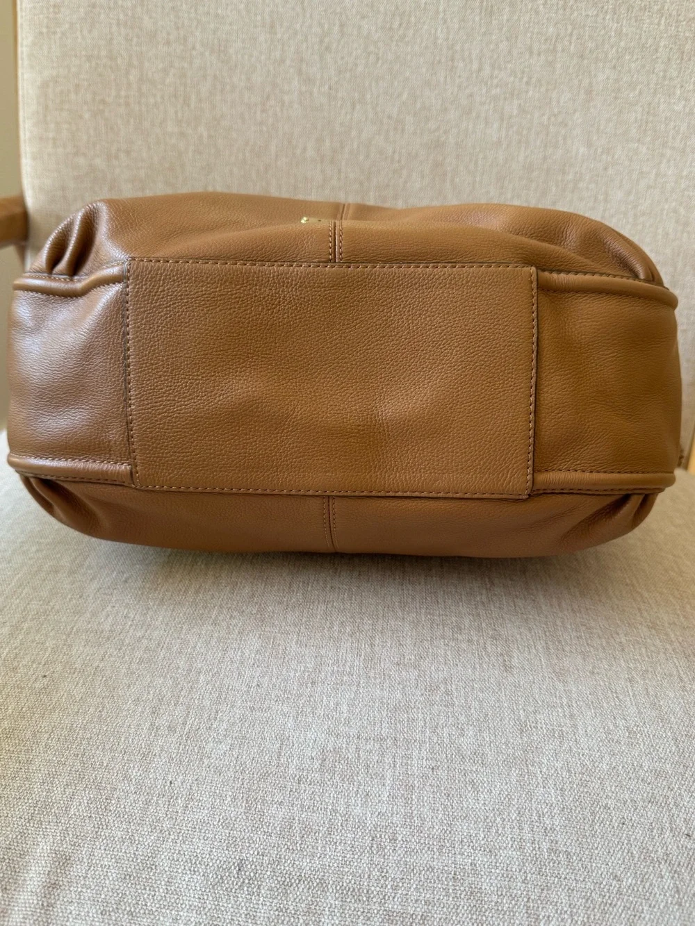 COACH Avery Pebbled Leather Hobo Cognac Brown Large Bag M1380 F23309